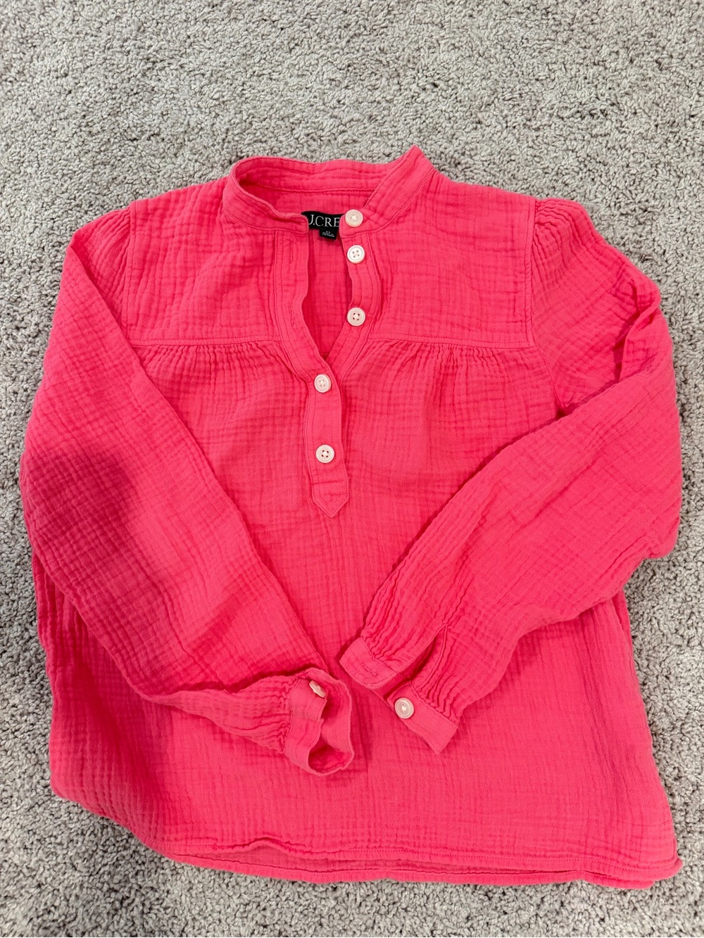 J. Crew Coral Pink Gauze Henley Tunic